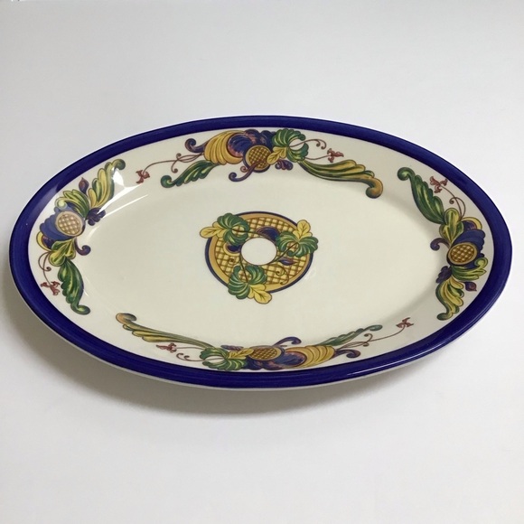 Serving Platter Homer Laughlin Seville Pattern Cobalt Blue Large USA Vintage - Picture 1 of 12